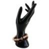 Bracelet élastique homme, perles en bois Ø 1 cm avec croix.