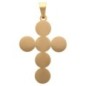 Croix médaille de saint Benoit simple face en acier inoxydable, H. 4 cm.