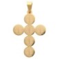 Croix médaille de saint Benoit simple face en acier inoxydable, H. 4 cm.