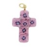 Pendentif croix en veritable verre de Murano H. 3 cm. Livre en boite.