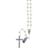 Chapelet grains en cristal Ø 8 mm sertis d une coupelle sur chaine, Croix avec Christ.