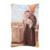 Cadre en bois a suspendre ou a poser H. 11 x 7 cm avec image collee, plusieurs saints.