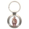 Porte-clés en métal couleur argenté de forme ronde Ø 3.8 cm. Livré en boite cadeaux. Existe avec différents Saints.