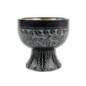 Brûle-encens calice en stéatite décoré avec grille, H 9 cm, Ø 9 cm. Livré en boîte individuelle.