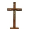 Crucifix à poser ou a accrocher en bois avec Christ en doré antique, avec socle amovible. Plusieurs tailles.