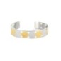 Bracelet manchette médailles de saint Benoit couleur argentée et dorée en acier inoxydable, largeur 1,5 cm.