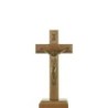Crucifix à poser ou a accrocher en bois avec Christ en doré antique, avec socle amovible. Plusieurs tailles.
