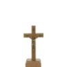 Crucifix à poser ou a accrocher en bois avec Christ en doré antique, avec socle amovible. Plusieurs tailles.
