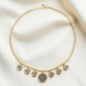 Collier ras de cou réglable 45 cm, chaîne boule en laiton doré, médailles de St Benoît Ø 1,2 à 2,2 cm.