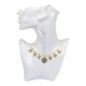 Collier ras de cou réglable 45 cm, chaîne boule en laiton doré, médailles de St Benoît Ø 1,2 à 2,2 cm.