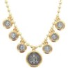 Collier ras de cou réglable 45 cm, chaîne boule en laiton doré, médailles de St Benoît Ø 1,2 à 2,2 cm.