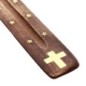 Brûle-encens en bois pour bâtonnets, décor imprimé, 26 × 3,5 cm. Boîte de 4..