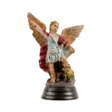 Statue en resine peinte a la main de saint Michel.
