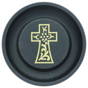 Brûle-encens en aluminium décoré pour bâtonnets, Ø 9,5 cm. Plusieurs motifs. Boîte de 2 pièces.