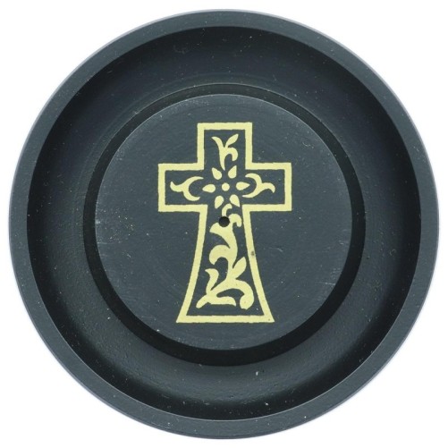 Brûle-encens en aluminium décoré pour bâtonnets, Ø 9,5 cm. Plusieurs motifs. Boîte de 2 pièces.