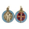 Medaille metal couleur doree colore de saint Benoit. Plusieurs tailles.