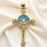 Croix de cou en laiton couleur doré avec pierres oz H. 3.2 cm LOT DE 5