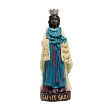Statue de sainte Sara en résine peinte à la main.