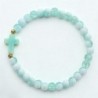 Bracelet élastique, perles en verre Ø 6 mm avec croix. Lot de 6 assortis.