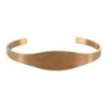 Bracelet jonc réglable en acier inoxydable couleur doré, médaille de Saint Benoît gravée.
