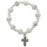 Bracelet dizainier sur élastique pour enfant grains en plastique marbre de différentes couleurs..
