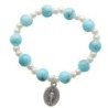 Bracelet dizainier sur élastique pour enfant grains en plastique marbre de différentes couleurs..