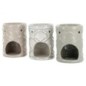 Brûle parfum en céramique décoré en relief Ø 8,5 cm H 11 cm. LOT de 3 Pièces assorties.