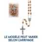 Chapelet en bois d'olivier, chaine et croix avec Christ, grains Ø 6 mm . Livré en boite.