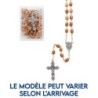 Chapelet en bois d olivier, chaine et croix avec Christ, grains Ø 6 mm. Livre en boite.