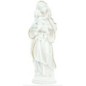 Statue en albâtre blanc de la Vierge à l’Enfant, filet doré peint à la main, H20 cm.