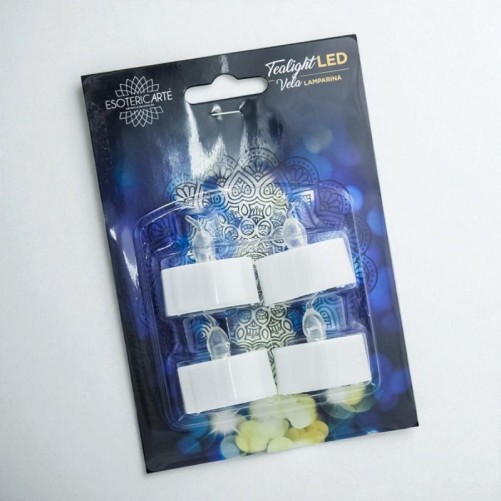 Lot de 4 lumignons blancs à piles ⌀ 3,7 cm, H. 4 cm (3 piles LR41)