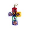 Pendentif croix en veritable verre de Murano H. 3 cm. Livre en boite.