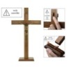 Crucifix à poser ou a accrocher en bois avec Christ en doré antique, avec socle amovible. Plusieurs tailles.