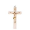 Crucifix en bois clair avec Christ en résine style bois, style bois..