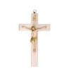 Crucifix en bois clair avec Christ en résine style bois, style bois..
