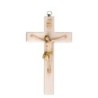 Crucifix en bois clair avec Christ en résine style bois, style bois..
