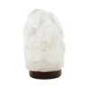 Lampe de sel de l´Himalaya blanche sur socle en bois avec cordon USB livree en boite individuelle poids entre et 1 - 2 kg.