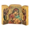 Triptyque en bois sculpté à la main selon méthode artisanale avec image classique H. 7.5 x 10 cm, divers modèles