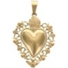 Pendentif de L--039-Ex-Voto en acier inoxydable de couleur dor-eacute-e- H- 3-7 cm-