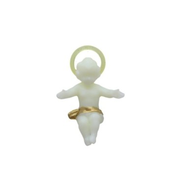 Enfant Jésus bras ouverts, fluorescent pour crèche, plusieurs tailles.