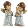 Anges robe bleue effet pailleté H. 8.9 cm LOT DE 2 ASSORTIS
