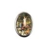 Plaque auto forme ovale H. 3,8 cm en metal avec resine, plusieurs saints.