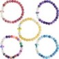 Bracelet sur élastique grains givres en pierre de lune synthétique et agate naturelle Ø 8 mm avec croix LOT DE 5....