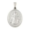 Médaille en acier inoxydable de couleur argenté, H. 2.1 cm. Existe avec différents Saints.