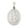 Médaille en acier inoxydable de couleur argenté, H. 2.1 cm. Existe avec différents Saints.