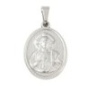 Médaille en acier inoxydable de couleur argenté, H. 2.1 cm. Existe avec différents Saints.