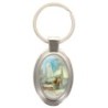 Porte-clés en métal de couleur argenté de forme ovale H. 4.3 cm. Livré en boite cadeaux. Existe avec différents Saints.