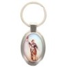 Porte-clés en métal de couleur argenté de forme ovale H. 4.3 cm. Livré en boite cadeaux. Existe avec différents Saints.