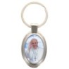 Porte-clés en métal de couleur argenté de forme ovale H. 4.3 cm. Livré en boite cadeaux. Existe avec différents Saints.