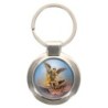 Porte-clés en métal couleur argenté de forme ronde Ø 3.8 cm. Livré en boite cadeaux. Existe avec différents Saints.